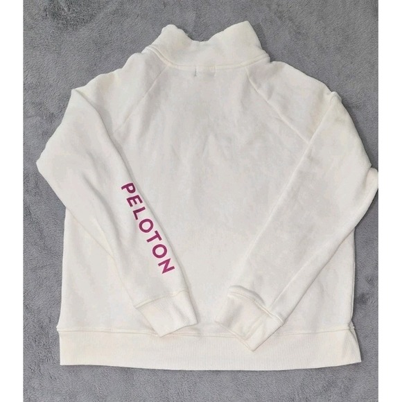 Peloton White Pullover Side Zip Sweatshirt Size Large - Picture 12 of 14
